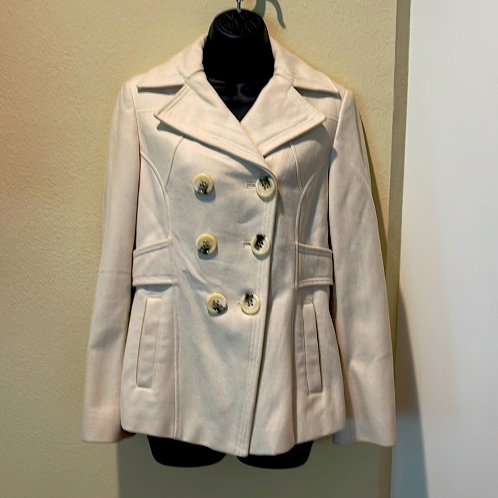 Guess jacket - size small - cream colored- 60% wool /40% Rayon